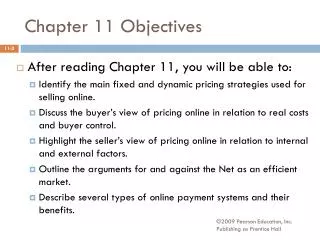 Chapter 11 Objectives