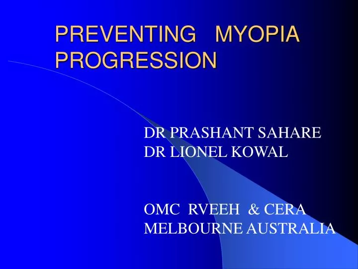 preventing myopia progression