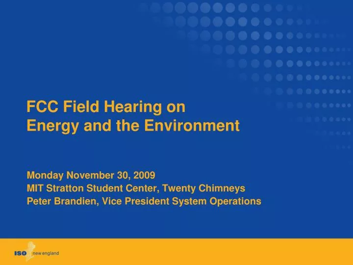 fcc field hearing on energy and the environment