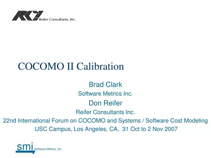 cocomo ii calibration