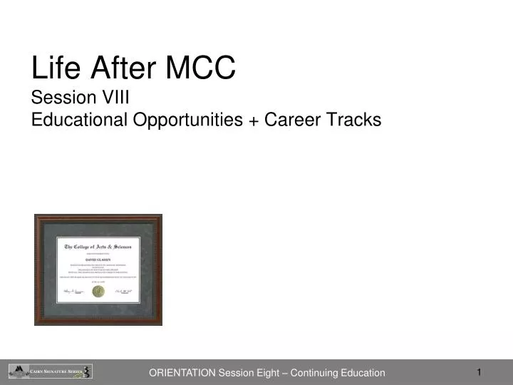 life after mcc session viii educational opportunities career tracks