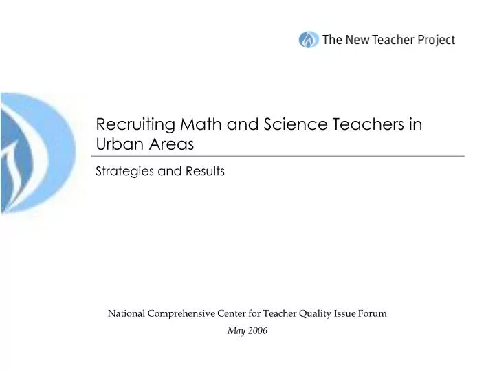 recruiting math and science teachers in urban areas