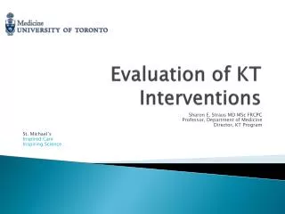 Evaluation of KT Interventions