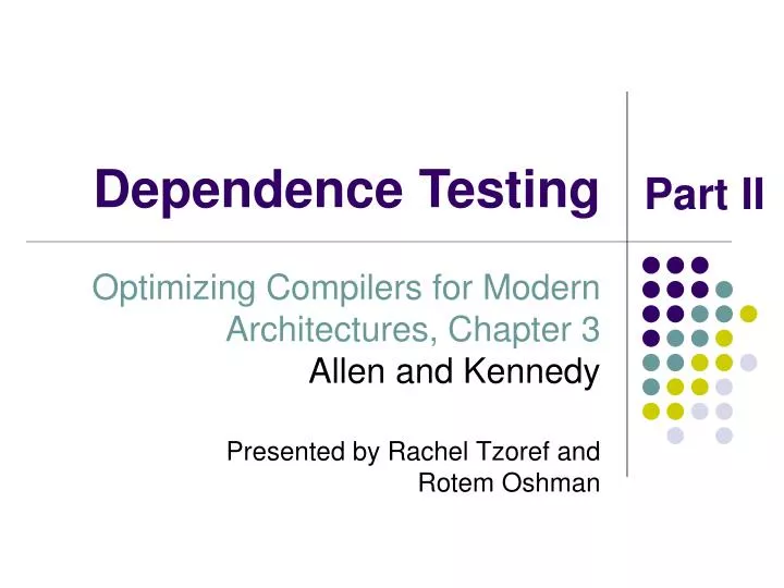 dependence testing