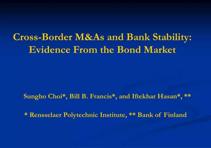 cross border m as and bank stability evidence from the bond market