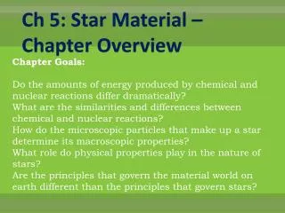 Ch 5: Star Material – Chapter Overview
