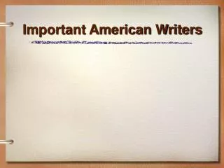 important american writers