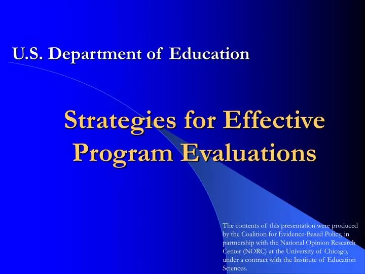 strategies for effective program evaluations