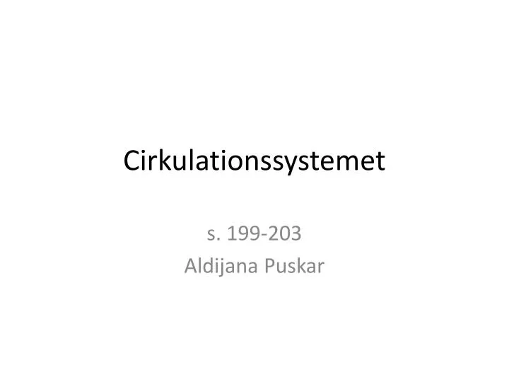 cirkulationssystemet