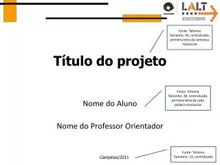 t tulo do projeto