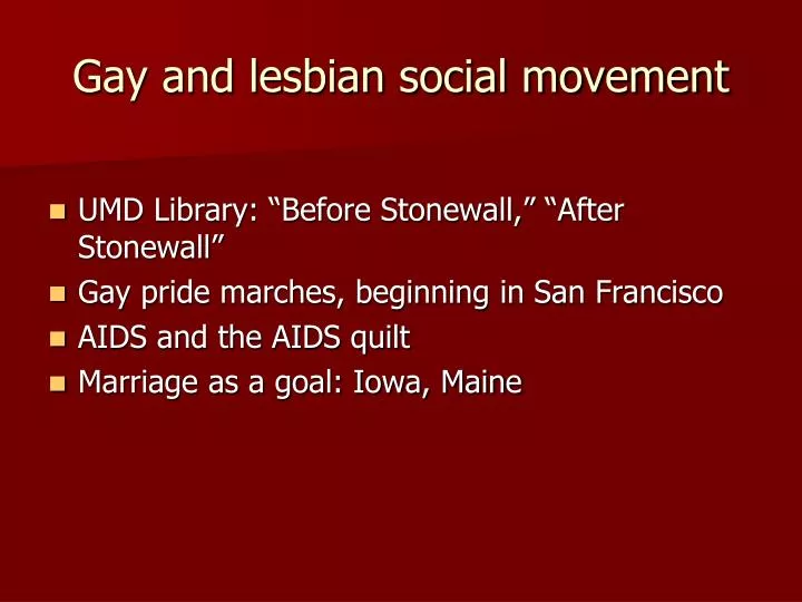 gay and lesbian social movement