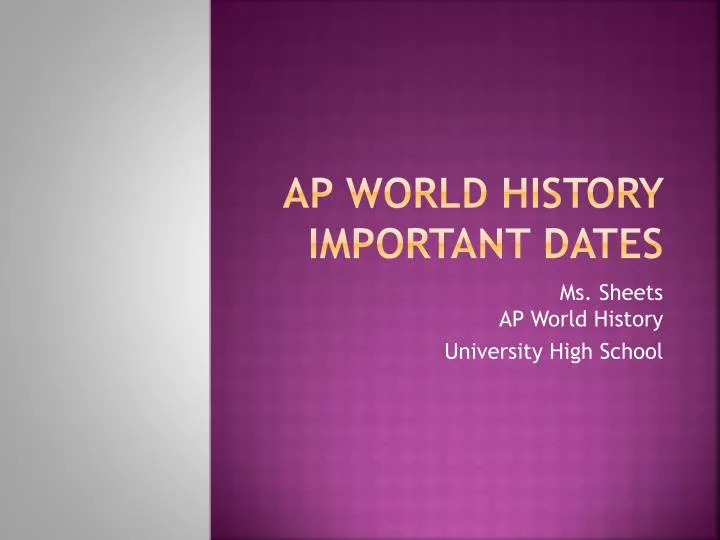 ap world history important dates