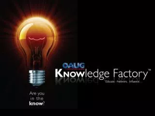 The OAUG Knowledge Factory