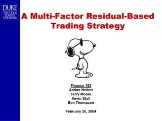 A Multi-Factor Residual-Based Trading Strategy