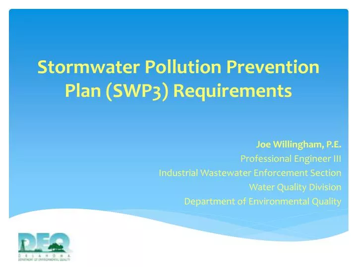 stormwater pollution prevention plan swp3 requirements