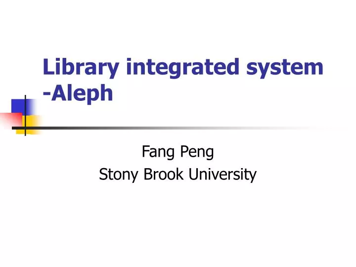 library integrated system aleph