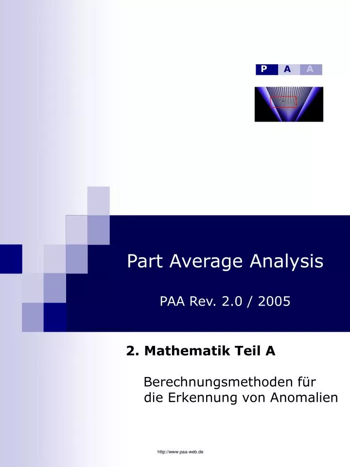 part average analysis paa rev 2 0 2005