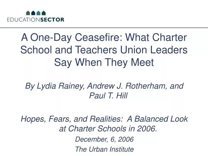 a one day ceasefire what charter school and teachers union leaders say when they meet