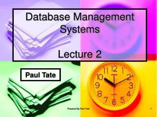 Database Management Systems Lecture 2
