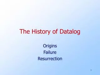 The History of Datalog