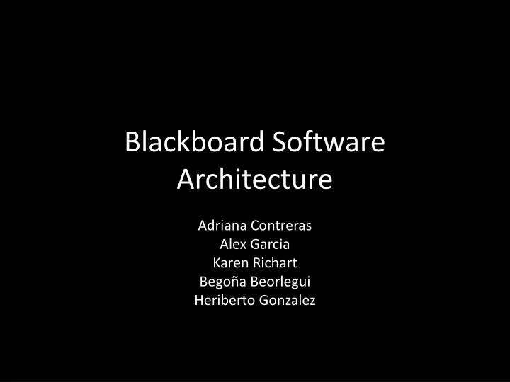 blackboard software architecture