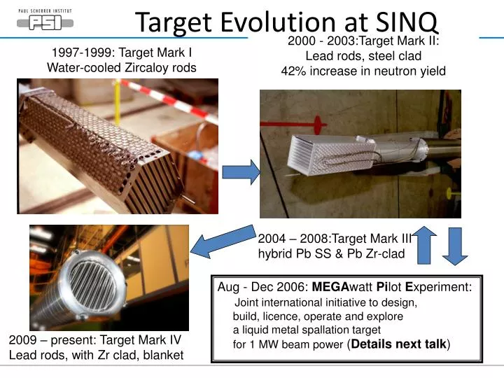 target evolution at sinq