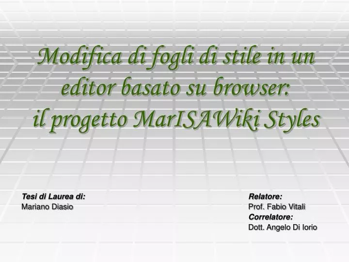 modifica di fogli di stile in un editor basato su browser il progetto marisawiki styles