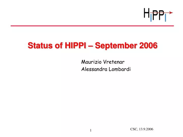 status of hippi september 2006