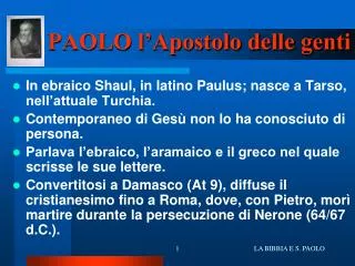 paolo l apostolo delle genti