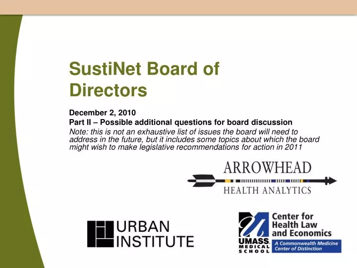 sustinet board of directors