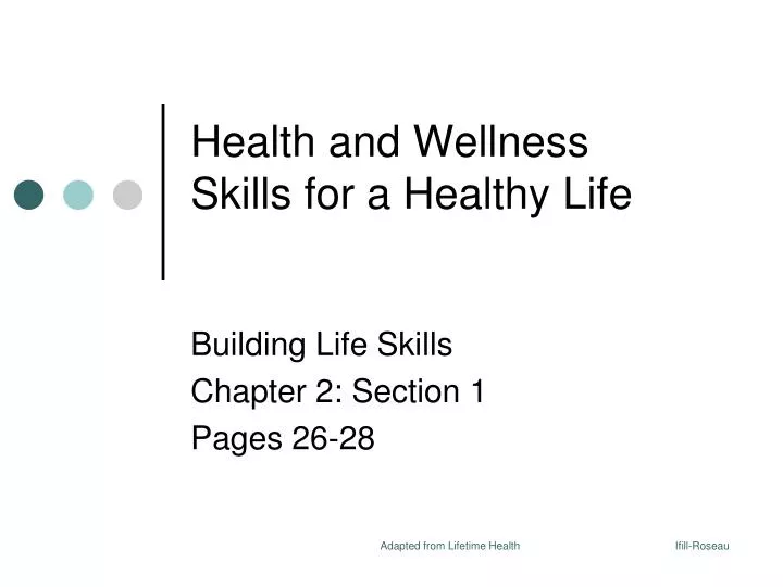 health and wellness skills for a healthy life