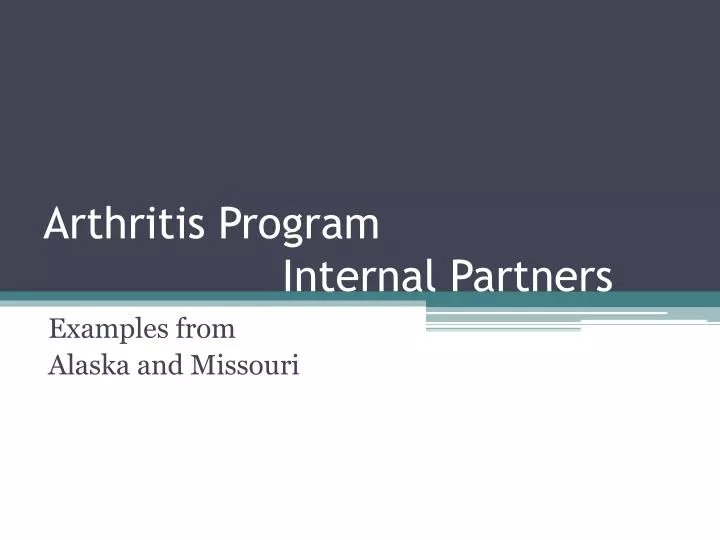 arthritis program internal partners