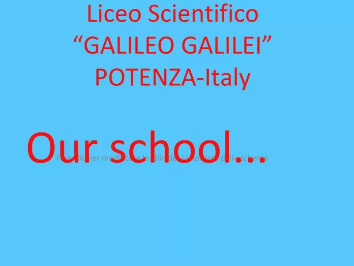 liceo scientifico galileo galilei potenza italy
