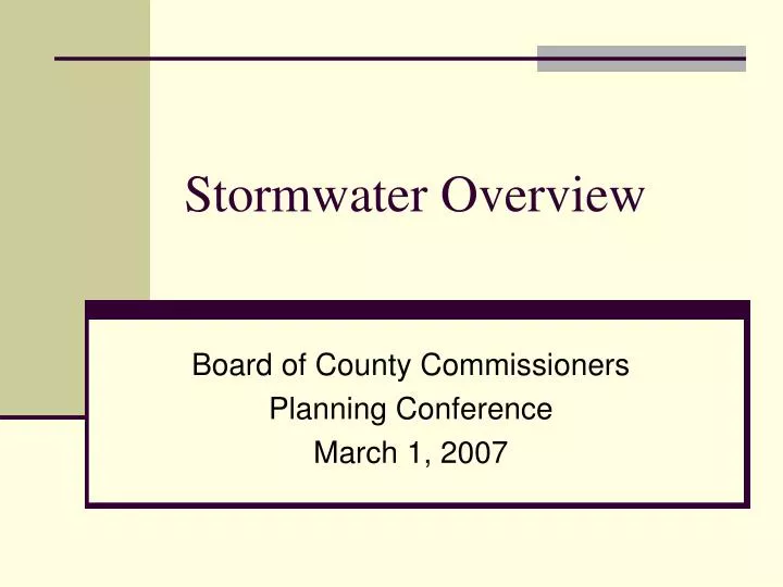 stormwater overview