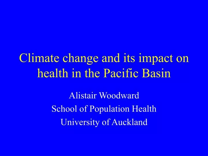 climate change and its impact on health in the pacific basin