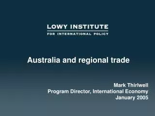 Australia and regional trade