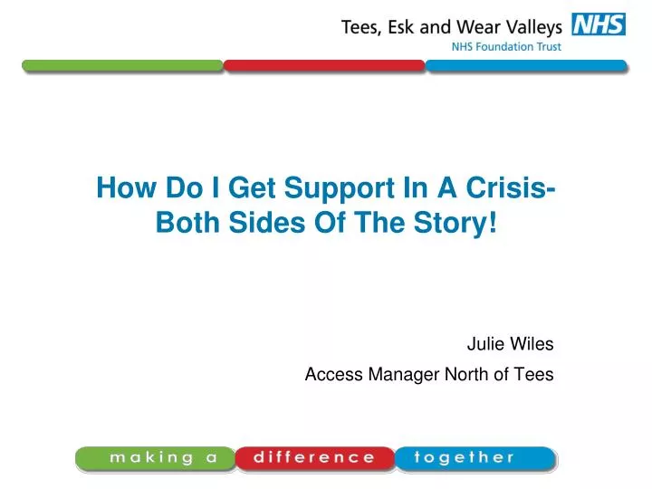 how do i get support in a crisis both sides of the story