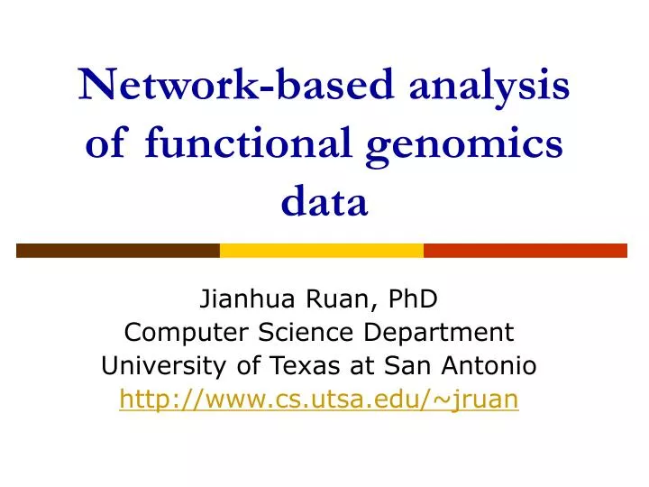network based analysis of functional genomics data