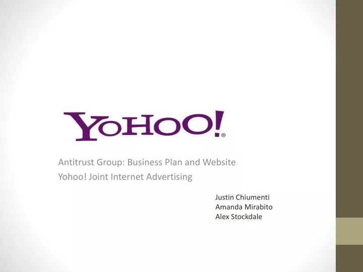 antitrust group business plan and website yohoo joint internet advertising