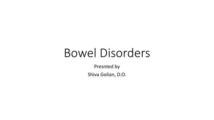 bowel disorders