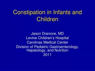 Constipation in Infants and Children