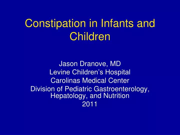 constipation in infants and children