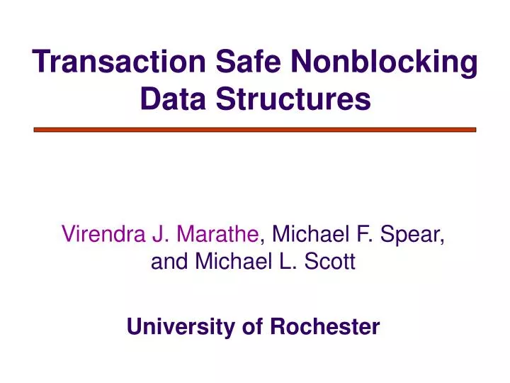 transaction safe nonblocking data structures
