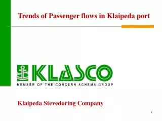 Trends of P assenger flows in Klaipeda port
