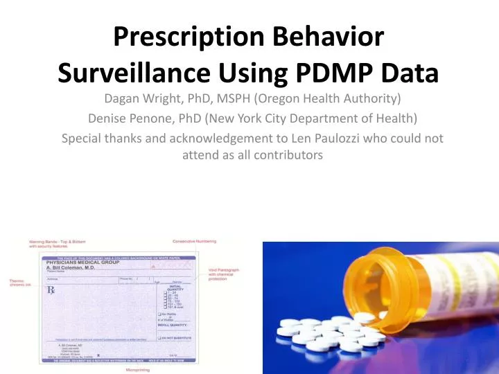 prescription behavior surveillance using pdmp data