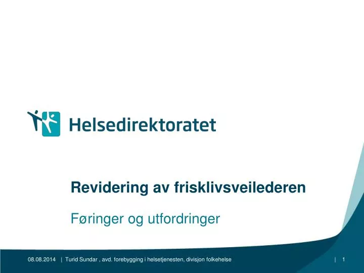 revidering av frisklivsveilederen