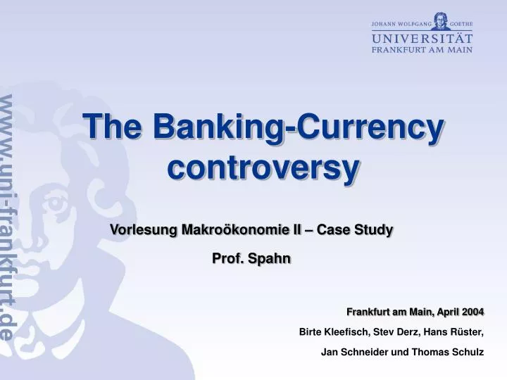 the banking currency controversy