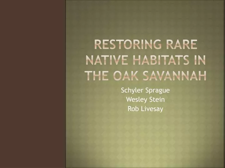 restoring rare native habitats in the oak savannah
