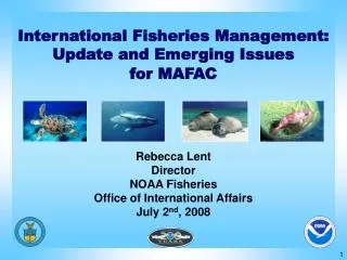 International Fisheries Management: Update and Emerging Issues for MAFAC