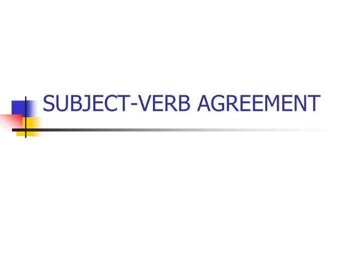 subject verb agreement